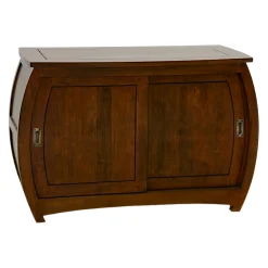 Buffet galbé Hévéa 2 portes coulissantes 110x50x72,4cm MAORI TRADITION