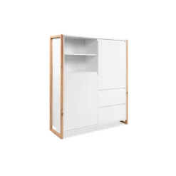 Buffet haut blanc 2 portes 2 tiroirs ALVA