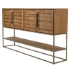 Buffet haut 205,5 cm 4 portes en teck recyclé sur pied SWING