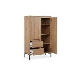 Buffet haut décor bois 2 portes 2 tiroirs KARVI