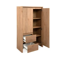 Buffet haut effet bois 2 portes 2 tiroirs ALVA