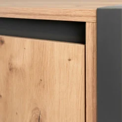 Buffet haut effet chêne 2 portes 2 tiroirs ALVA