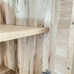 Buffet haut en chêne massif blanc éclairage led PALERME