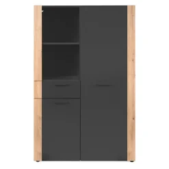 Buffet haut gris foncé 2 portes 1 tiroir ALVA