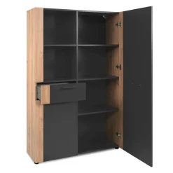 Buffet haut gris foncé 2 portes 1 tiroir ALVA