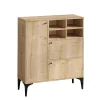 Buffet haut moderne effet chêne - 4 niches JENA