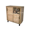 Buffet haut moderne en bois clair - 2 portes, 1 niche GRADO