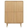 Buffet haut 4 portes en placage chêne clair TARAZ