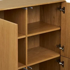 Buffet haut 4 portes en placage chêne clair TARAZ