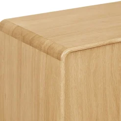 Buffet haut 4 portes en placage chêne clair TARAZ