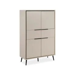 Buffet haut taupe 4 portes 2 tiroirs AVIO