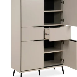 Buffet haut taupe 4 portes 2 tiroirs AVIO