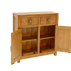 Buffet Hévéa 2 portes, 2 tiroirs, 80x30x85cm GALA