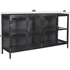 Buffet industriel métal verre ROADIES
