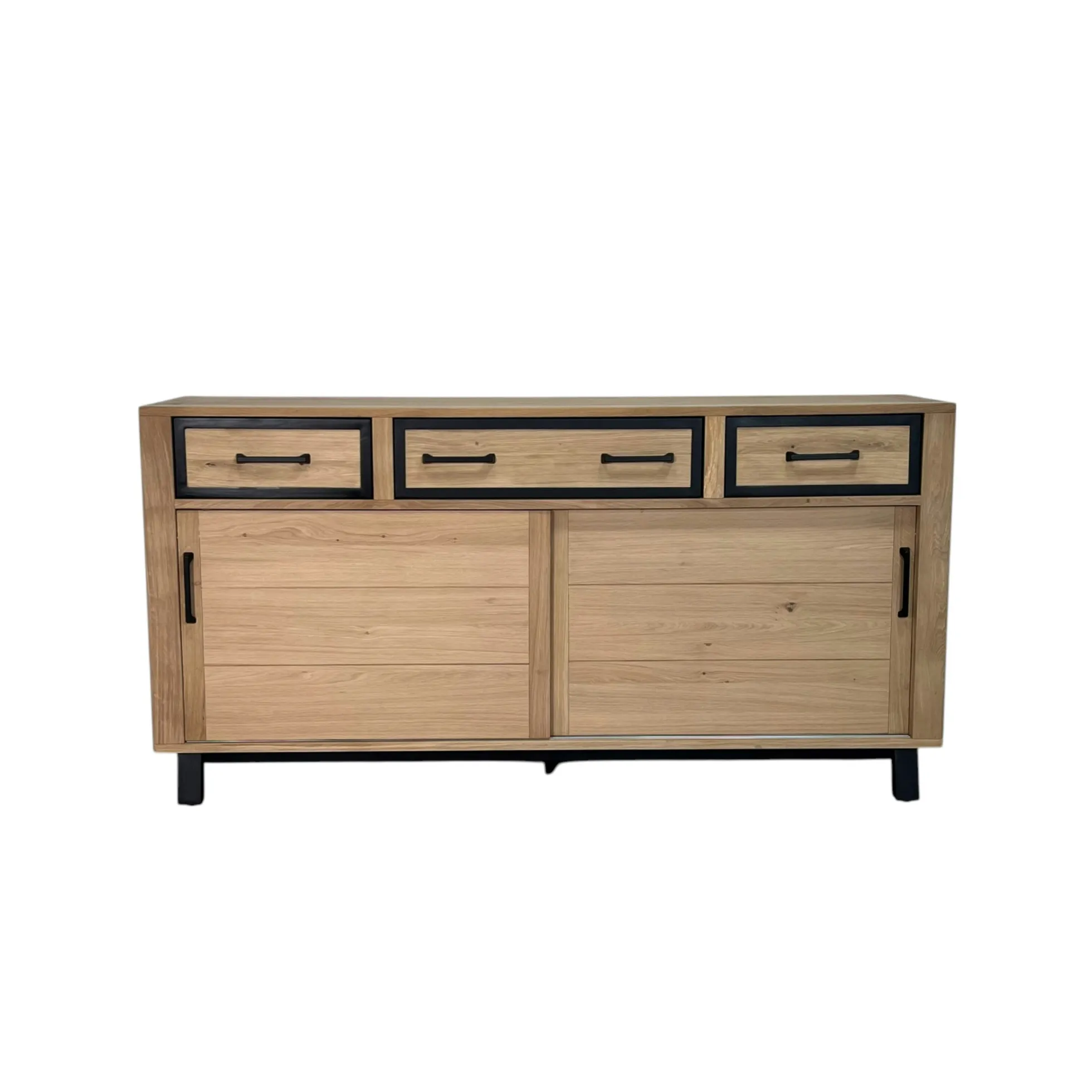 Buffet moderne bois clair - 2 portes, 3 tiroirs GRADO