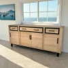 Buffet moderne bois clair - 4 portes, 3 tiroirs GRADO