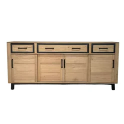 Buffet moderne bois clair - 4 portes, 3 tiroirs GRADO