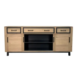 Buffet moderne bois clair - 4 portes, 3 tiroirs GRADO