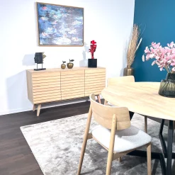 Buffet moderne en bois de chêne blanc (3 portes) COLOGNE