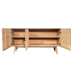 Buffet moderne en bois de chêne blanc (3 portes) COLOGNE