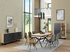 Buffet moderne en chêne blanc 200 cm ZONZA