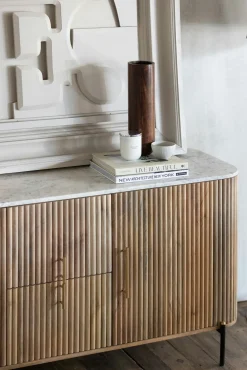 Buffet moderne en marbre et bois MASSA
