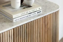 Buffet moderne haut en marbre et bois MASSA