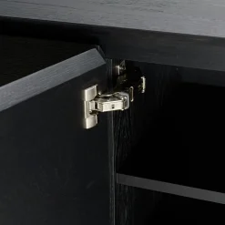 Buffet moderne 4 portes bois couleur noire MAYENCE