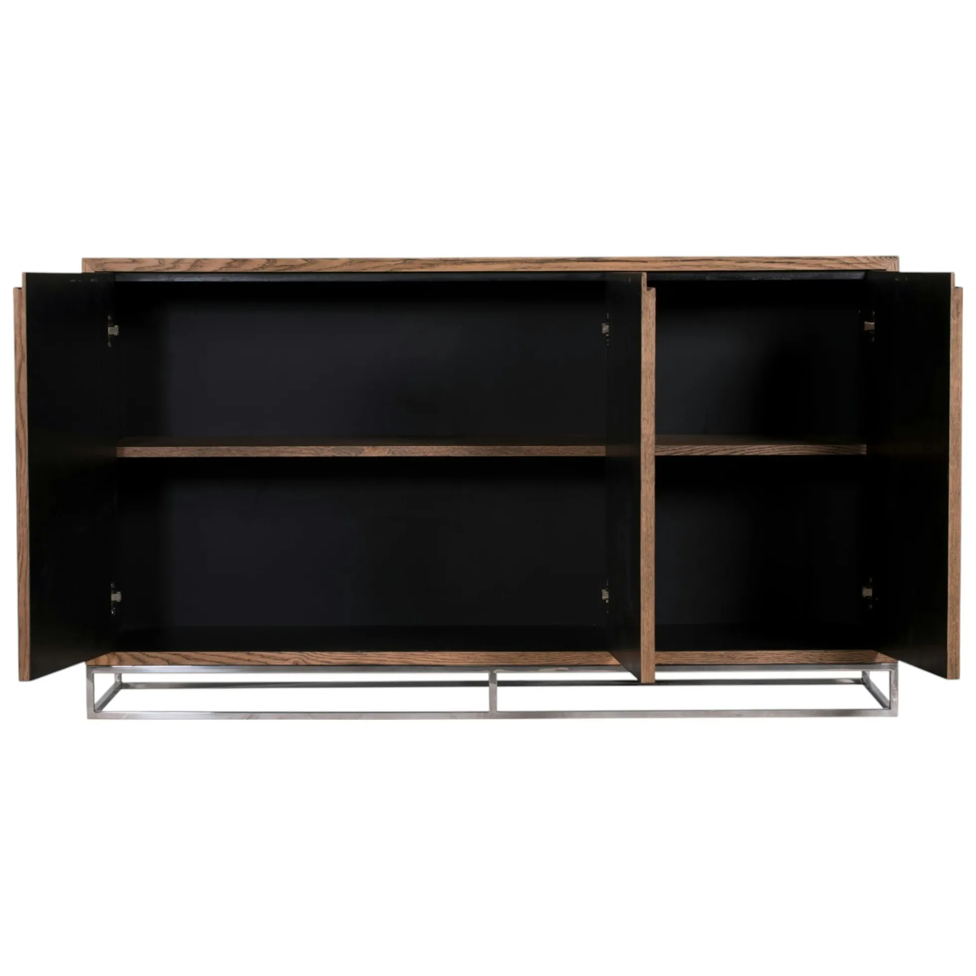 Buffet moderne 3 portes chêne acier RIVERSIDE