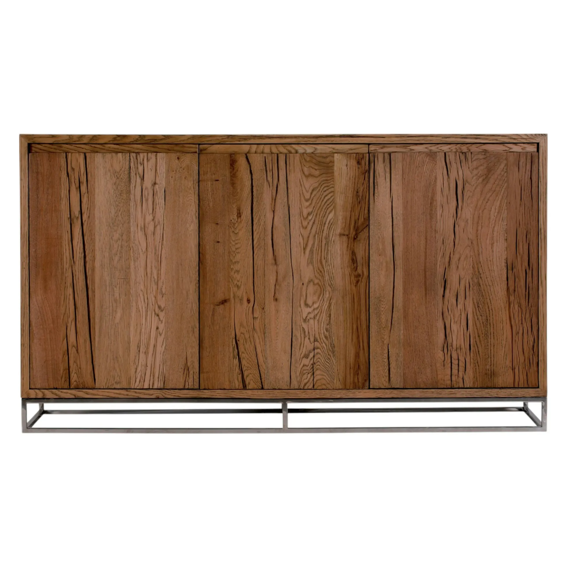 Buffet moderne 3 portes chêne acier RIVERSIDE