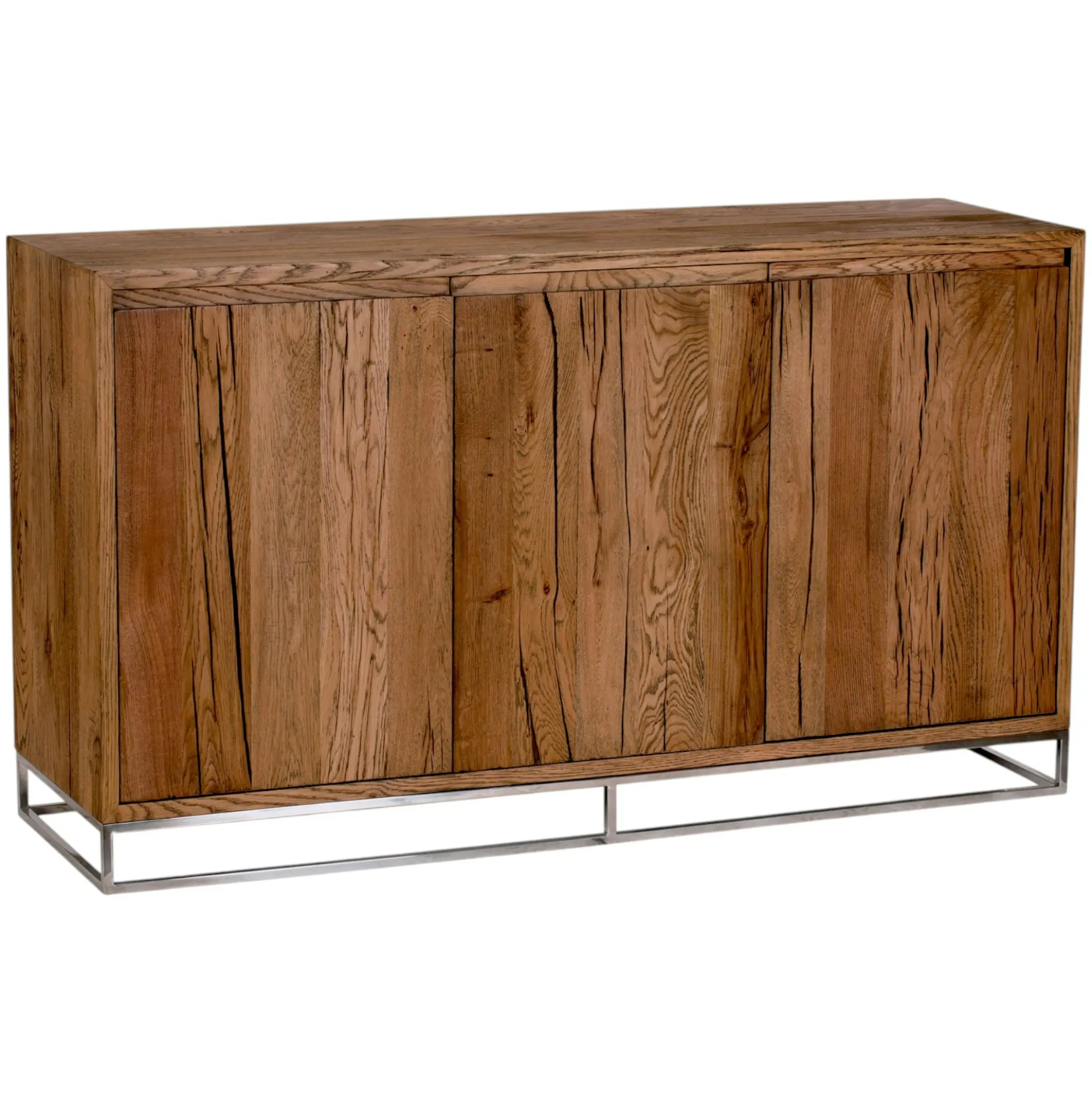 Buffet moderne 3 portes chêne acier RIVERSIDE