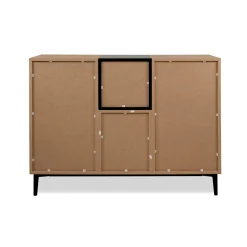 Buffet moderne 3 portes décor bois et noir ALVA
