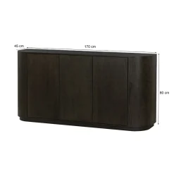 Buffet moderne 3 portes en chêne brun LOREN