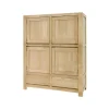 Buffet moderne 4 portes 2 tiroirs hévéa 120x150cm OLGA