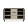 Buffet moderne taupe 2 portes 3 tiroirs AVIO
