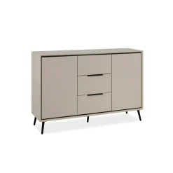 Buffet moderne taupe 2 portes 3 tiroirs AVIO