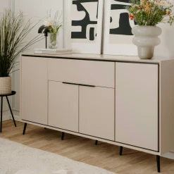 Buffet moderne taupe 4 portes 1 tiroir AVIO