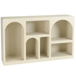 Buffet 6 niches 120x30cm en bois peint couleur beige NELIA