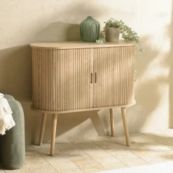 Buffet ovale en bois couleur naturelle CASTILLE
