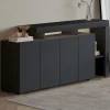 Buffet 4 portes anthracite à cadre ouvert AURA