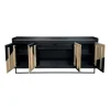 Buffet 4 portes bois noir et blanc ANINA
