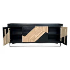 Buffet 4 portes bois noir et blanc ANINA