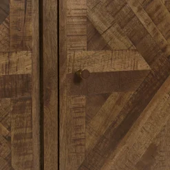 Buffet 3 portes bois recyclé marqueterie KORKAI