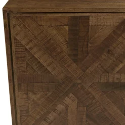 Buffet 3 portes bois recyclé marqueterie KORKAI