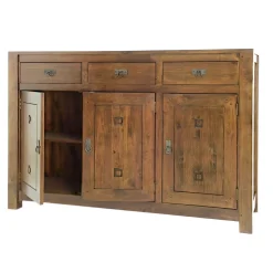 Buffet 3 portes hévéa 150x50x100cm TESSA