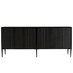Buffet 4 portes motifs sculptés bois noir SURATE