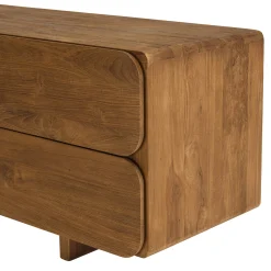 Buffet 3 portes 2 tiroirs 200x48cm en bois de teck recyclé SWING