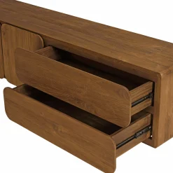 Buffet 3 portes 2 tiroirs 200x48cm en bois de teck recyclé SWING