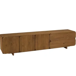 Buffet 3 portes 2 tiroirs 200x48cm en bois de teck recyclé SWING