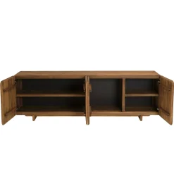Buffet 4 portes 200x65cm en bois de teck recyclé SWING
